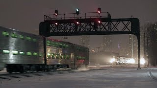 A lucky 3way Metra meet after two trains depart at the same time [upl. by Ennasus]