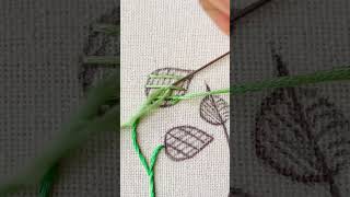 Beautiful embroidery leaf tutorial [upl. by Bren929]