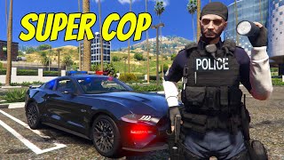 Super Cop Stops Crime In GTA 5 RP [upl. by Luby582]