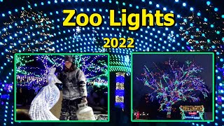 Lincoln Park Zoo Lights ❄️ Ice Sculptures New Grand Light Tunnel amp Ferris Wheel ❄️ 2022 First Night [upl. by Barnaby]