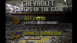 Jeff Fryer NCAA tournament record 11 3s LMU vs Michigan 1990 2nd round [upl. by Leen2]