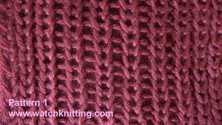 Knitting stitches  Rib stitch tutorial  Free knitting patterns  pattern 1 [upl. by Refinneg496]