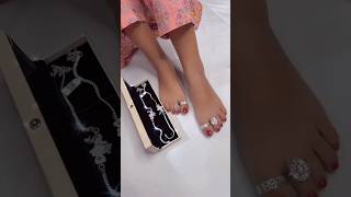 new peacock anklet with Toe ring design 👌🥰viralvideo silver anklets design payal new shorts [upl. by Yevi900]