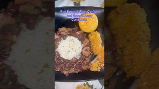 RED BEANS amp RICE CATFISH SWEET HONEY CORNBREAD sundaydinner dinnertime foodie food subscribe [upl. by Ramalahs]