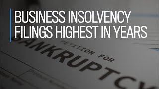 Business insolvency filings highest in years [upl. by Jenda]