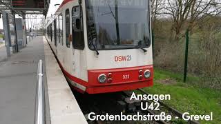 DSW21 Ansagen U42 Grotenbachstraße  Grevel [upl. by Netneuq]