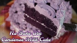 Condensed Milk Cake Ube Flavor  No Oven  No Bake [upl. by Watkins]