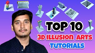 TOP 10 easy 3d drawing tutorial video for beginners  step by step mrindianchitrkar [upl. by Atyekram]