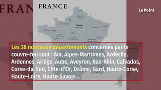 Covid19  la carte des 54 départements concernés par le couvrefeu [upl. by Rustie]