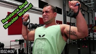 Intense 5 Minute Resistance Band Shoulder Workout [upl. by Debo954]