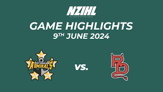 Game Highlights West Auckland Admirals vs Canterbury Red Devils  NZIHL 9th June 2024 [upl. by Adriano666]