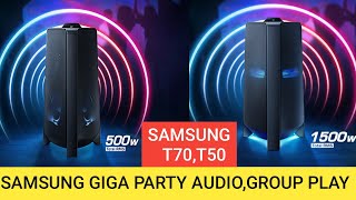 How to Connect Group Play in Samsung Sound Tower Samsung Giga Party T70 ampT50 samsungsoundbar [upl. by Bergmans]