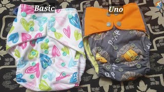 Superbottoms UNO vs Basic cloth diaper  with magic dry pad Superbottoms Basic Clothdiaper 2023 [upl. by Amihsat228]