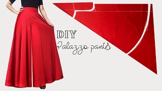 Very Easy Circular Palazzo Pants Cutting and Stitching  DIY umbrella palazzo for beginners [upl. by Lauree]