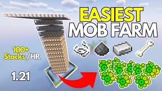 BEST MOB FARM for Minecraft Bedrock 121 [upl. by Einial572]