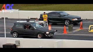 ★ Civic Turbo Team MH VS Mustang GT SANAIR DRAG ★ [upl. by Manvel]