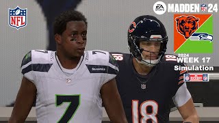 Madden 24 Bears vs Seahawks Week 17 Sim 2024 Full 15 Minute Quarters Madden 25 Roster Game Play [upl. by Ahsilem]