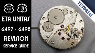 ETA Unitas cal 6497  6498  Revision service tutorial guide  Seagull ST3600 Movement Uhrwerk DIY [upl. by Akeihsal]