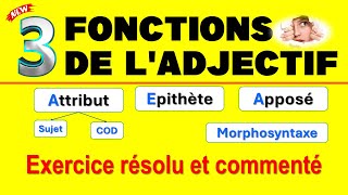 Attribut Epithète Apposé Fonctions de ladjectif Exercice résolu Morphosyntaxe [upl. by Marpet]