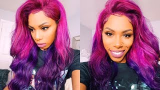 STYLETORIAL PINK TO PURPLE COLOR MELT UNICORN BAE HAIR TUTORIAL [upl. by Anoet]