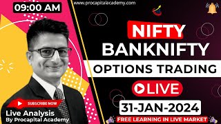 31 January Live Trading  Nifty Banknifty Live Options Trading  Nifty 50 Live nifty50 live [upl. by Nangatrad346]