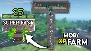 Easiest Mob XP Farm for Minecraft Bedrock 120 No Spawner [upl. by Kloman]