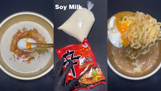 Ramen Hacks Shorts  Shin Ramyun Nongshim Soy Milk Ramen  COOKING  ASMR [upl. by Trebornhoj]