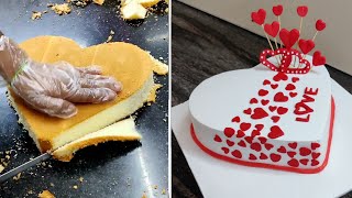 Heart Shape Cake  Engagement Cake  Engagement Cake Design  Love Cake Design [upl. by Ahsikym91]