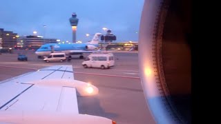 KLM Fokker 70 Landing amp Full Taxi Schiphol Amsterdam good airport view [upl. by Inalaehon]