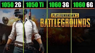 GTX 1050 vs 1050 Ti vs 1060 3G vs 1060 6G Test in PUBG [upl. by Harbison]