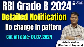 RBI Grade B 2024 Detailed notification [upl. by Ereveniug]