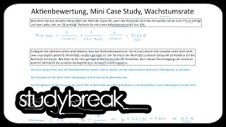 Aktienbewertung Mini Case Study Wachstumsrate  Investition und Finanzierung [upl. by Oconnor403]