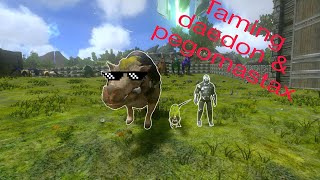 Taming Daedon amp pegomastax In ark mobile arkmobile [upl. by Ellynad]