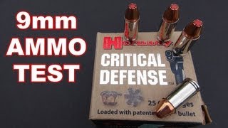 AMMO TEST 9mm Hornady Critical Defense [upl. by Yuji55]