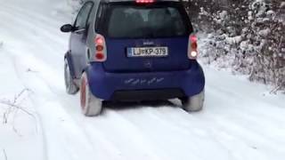 Auto Sock snow socks on Smart car 1 [upl. by Chaker]