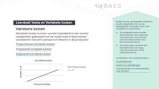 Vaste en variabele kosten  BAES Education [upl. by Theressa543]