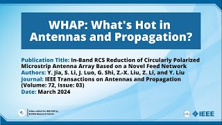 InBand RCS Reduction of Circularly Polarized Microstrip Antenna Array Based on a Novel Feed Network [upl. by Portugal517]