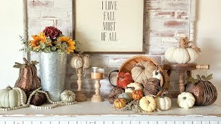 Fall Mantel Decor Tour 2018 [upl. by Ataynik863]