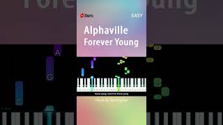 Alphaville  Forever Young  EASY Piano TUTORIAL by Piano Fun Play YouTubeShorts shorts [upl. by Norwood]