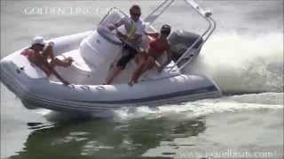 GRAND inflatable boat GOLDEN LINE G480LF  hot RIB cruiser for for luxury boating [upl. by Sternick]