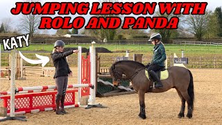 JUMPING LESSON WITH PANDA AND ROLO  PRE SHOW TRAINING [upl. by Blessington]