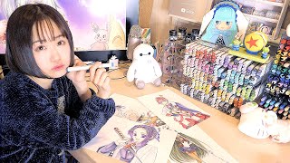 I DRAW for A WEEK with 358 copic markers [upl. by Earehc]