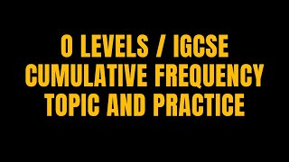 CUMULATIVE FREQUENCY 2022 O LEVELS MATHS IGCSE [upl. by Dryden]