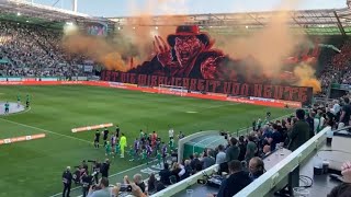 Rapid Wien  Austria Wien  CHOREO  PYRO der RAPID FANS 220924 WienerDerby SCRFAK skrapid [upl. by Nimzay]