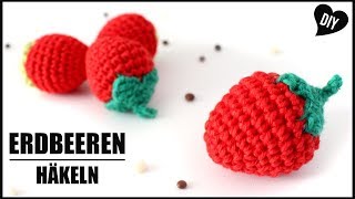 Erdbeere häkeln  Obst Häkelanleitung  Amigurumi DIY by Pfirsichteufel [upl. by Aleb]