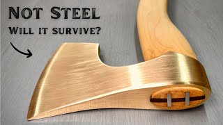 Making amp Testing Aluminum Bronze Hatchet WILL IT SURVIVE [upl. by Itnavart]