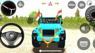 Indian top number one Thar 💥 4x4 New Blue 💙 colour Thar 4x4 villege driving Thar game shidhu muse [upl. by Aneetsyrk456]