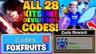 ALL 28 FREE KITSUNE FRUIT CODES IN BLOX FRUITS Roblox [upl. by Cranston]