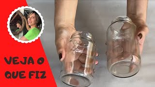 DIY  VEJA QUE IDEIA LINDA COM POTES DE VIDRO reciclagem [upl. by Odlanir577]