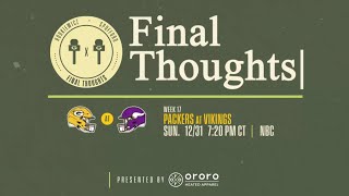 Final Thoughts Packers vs Vikings [upl. by Pennebaker]